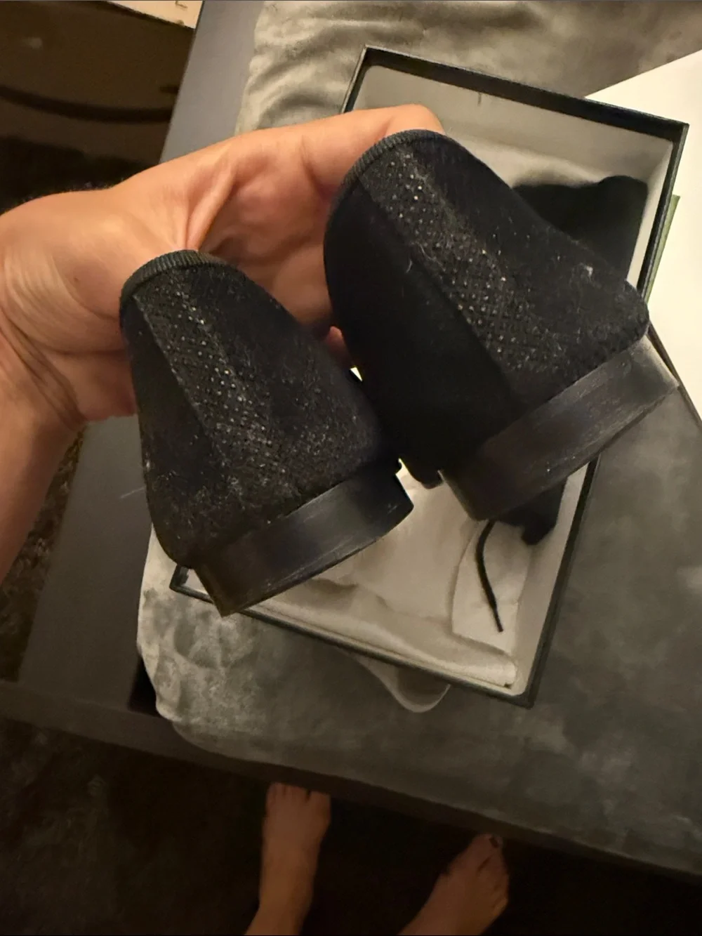 CHANEL Black Bow Cap-Toe Ballerina Flats